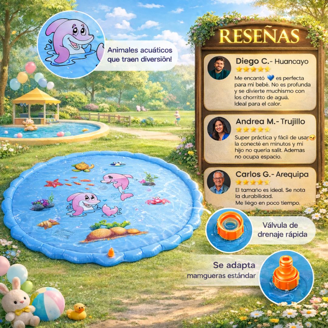 🐳💦PISCINA INFLABLE CON PILETA PARA BEBÉS Y NIÑOS 👶💙