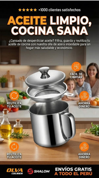 🍳🛢️🍟👩‍🍳 OLLA CON FILTRO PARA ACEITE 🍽️✨