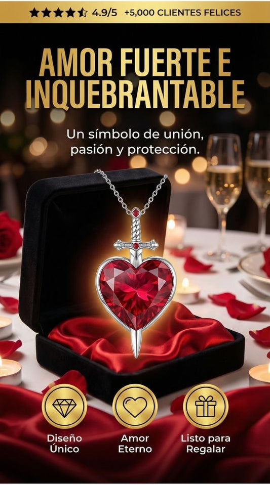 💖 Collar de Pareja Corazón y Espada 💖