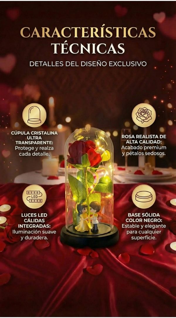 CÚPULA ROSA ETERNA LA BELLA Y LA BESTIA