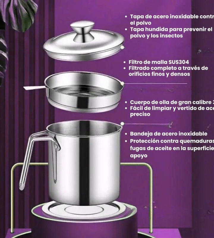 🍳🛢️🍟👩‍🍳 OLLA CON FILTRO PARA ACEITE 🍽️✨
