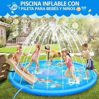 🐳💦PISCINA INFLABLE CON PILETA PARA BEBÉS Y NIÑOS 👶💙