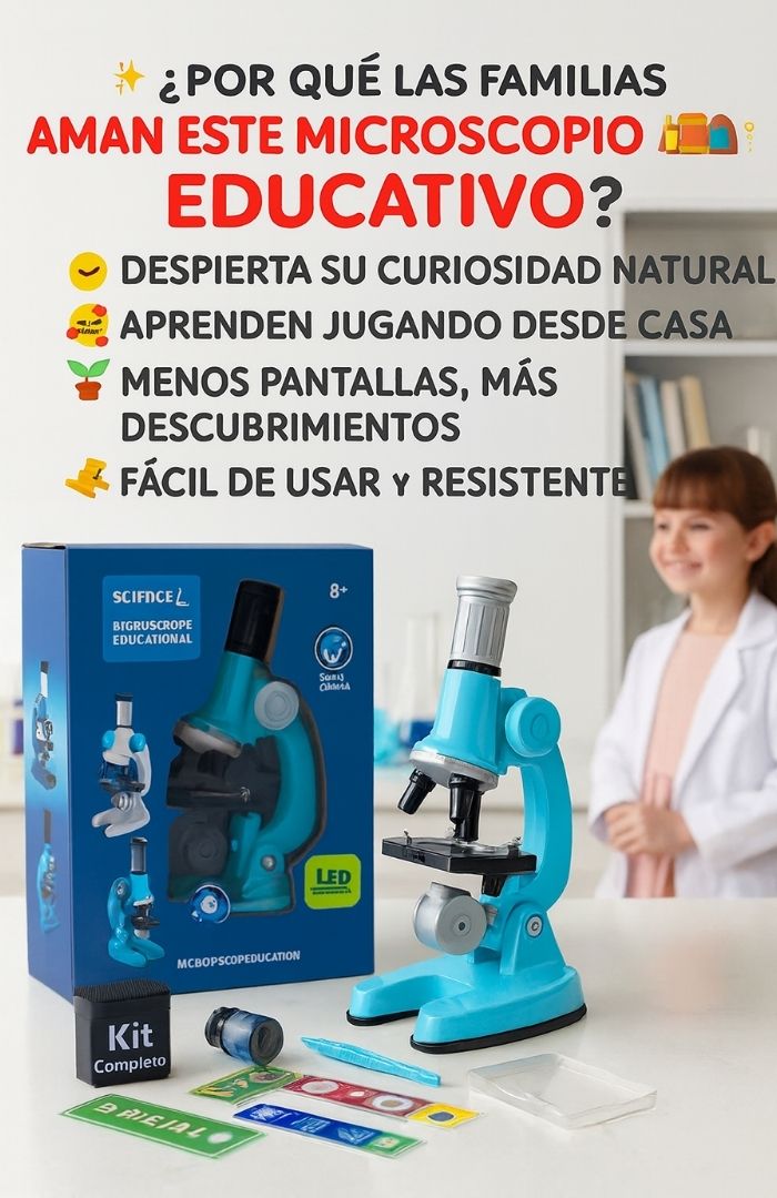 🔬✨ MICROSCOPIO CIENTÍFICO INFANTIL 🧒👧🧠
